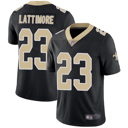 Men New Orleans Saints Limited Black Marshon Lattimore Home Jersey NFL Football #23 Vapor Untouchable Jersey->new orleans saints->NFL Jersey